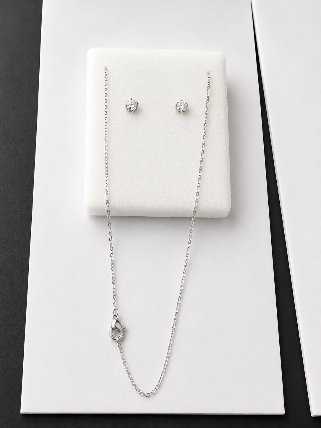 Silver Crystal Necklace Jewelry Sets In Jewelry