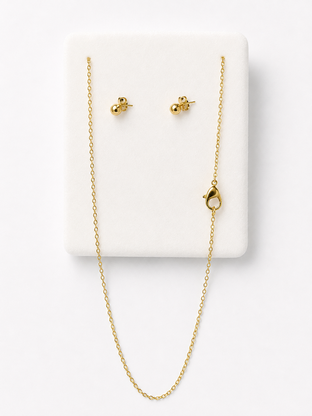 Gold Ball Stud Necklace Set ✨