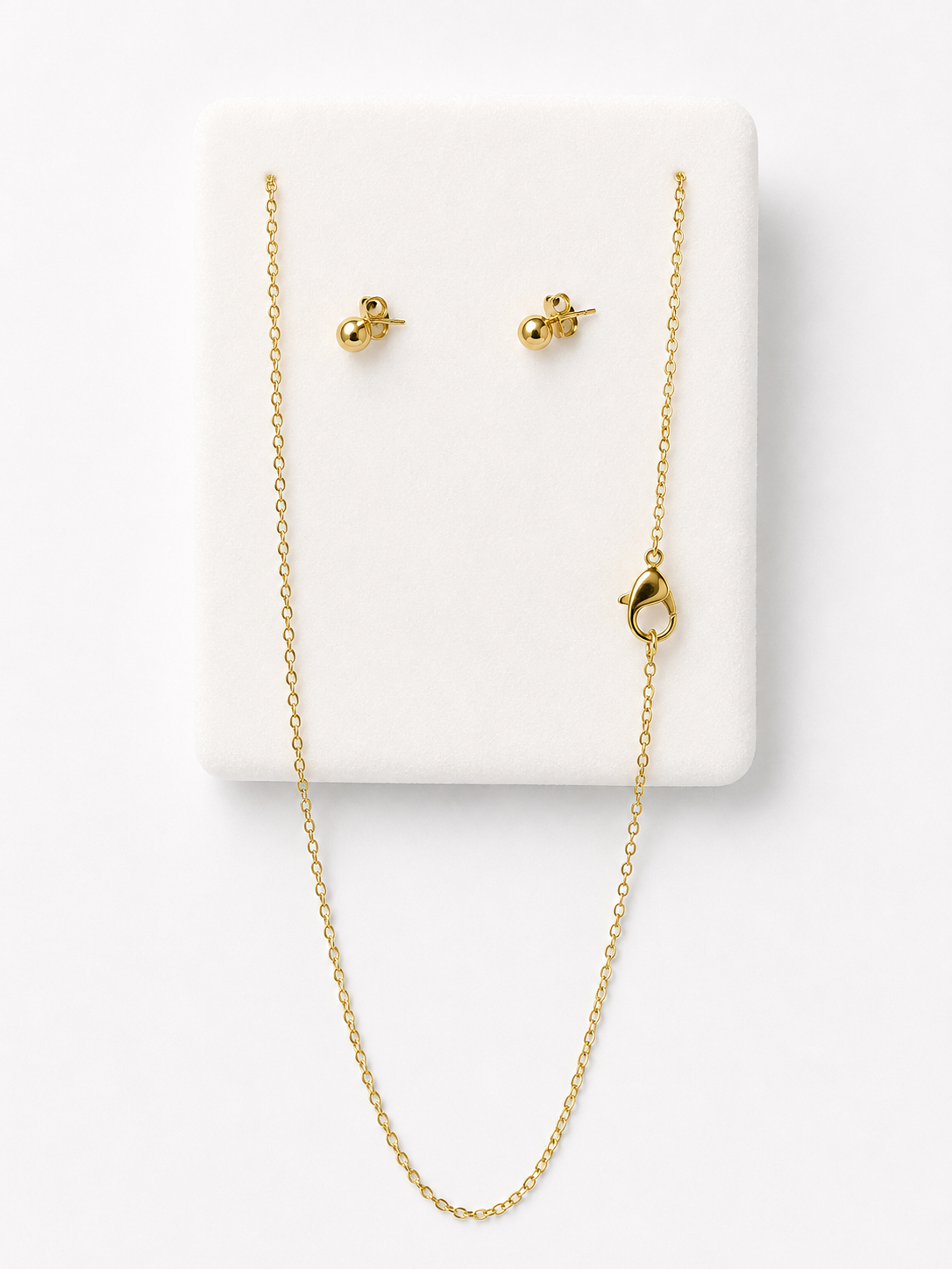 Gold Ball Stud Necklace Set ✨